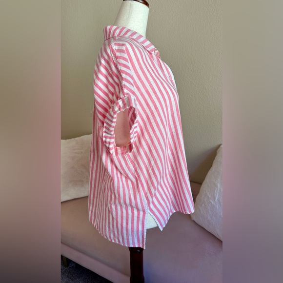 Sanctuary Pink and White Striped Button-Up - Picture 4 of 10